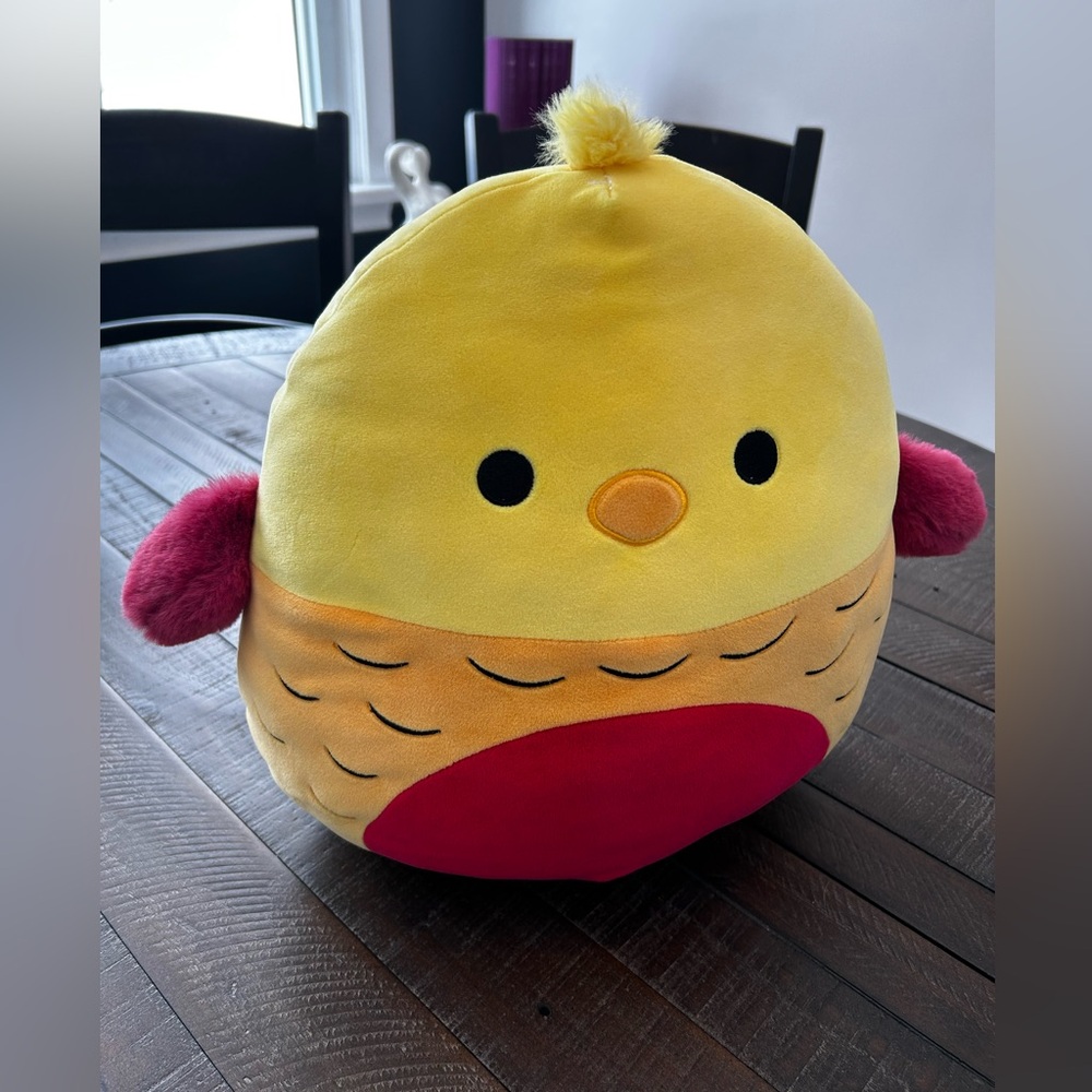 Squish mellow Chick Yellow and Red Plush Toy 14 inch